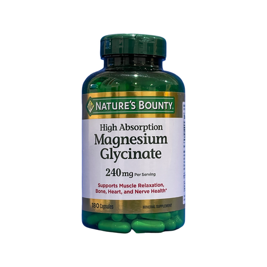 Nature's Bounty Magnesium Glycinate 240 mg, 180 Capsules