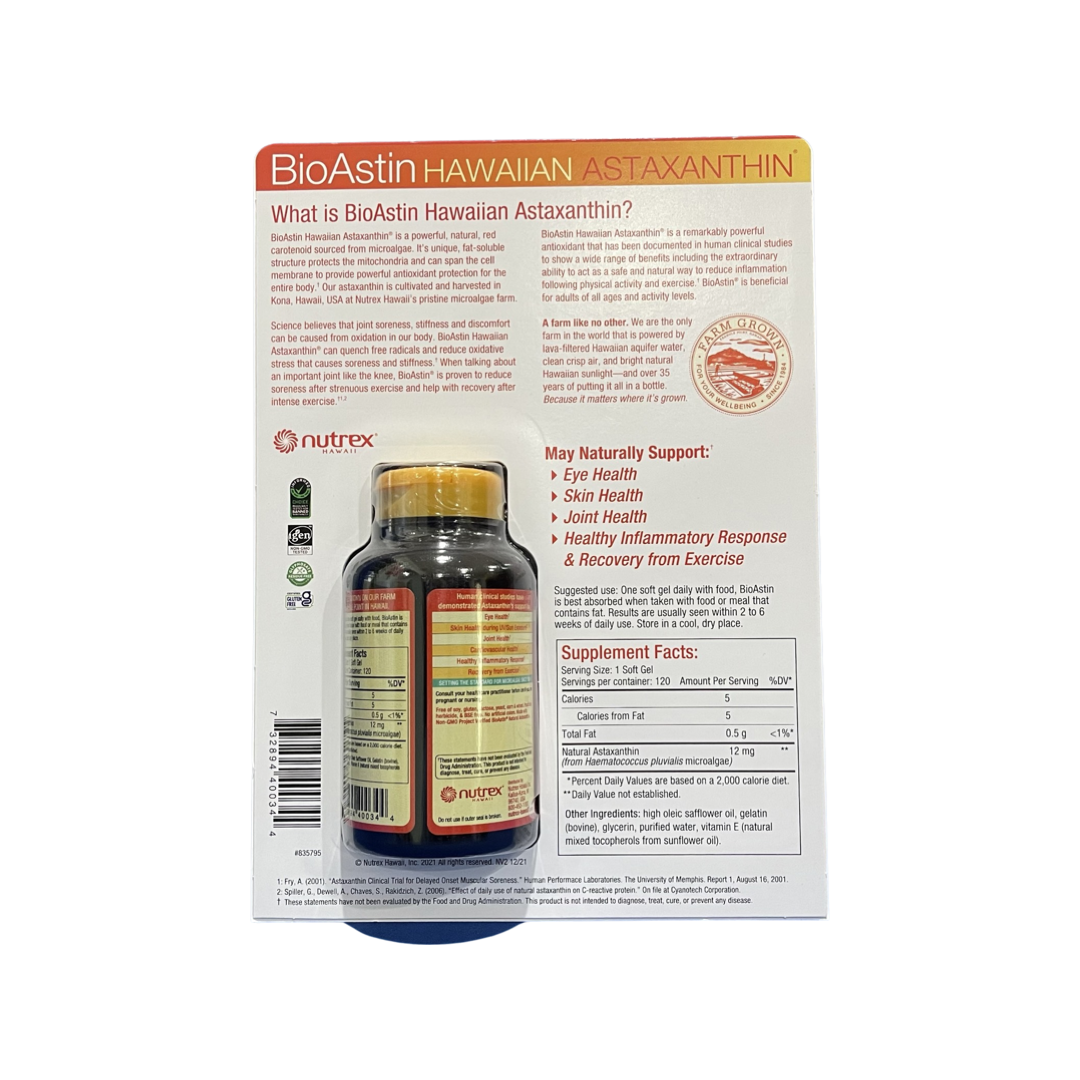 BioAstin Hawaiian Astaxanthin 12 mg., 120 Soft Gels