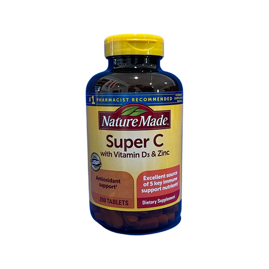 Nature Made Super C with Vitamin D3 & Zinc. 200 Tablets