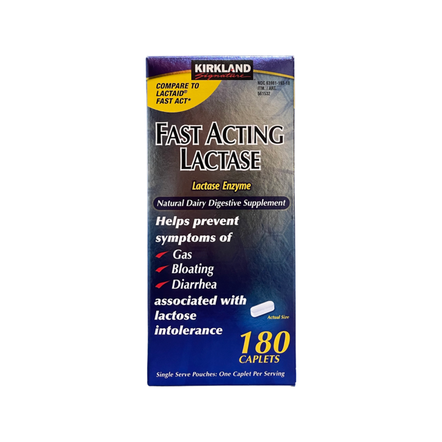 Kirkland Signature Fast Acting Lactase, 180 Caplets