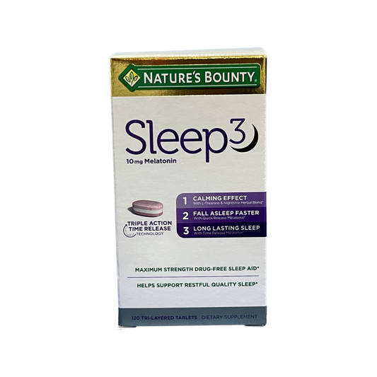 Nature's Bounty Sleep3 10mg. Melatonin, 120 Tablets