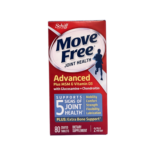 Move Free Glucosamine Chondroitin MSM Vitamin D3 and Hyaluronic Acid Joint Supplement. 80CT