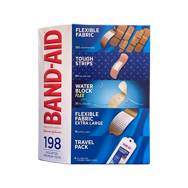 Band-Aid Adhesive Bandages, Assorted, 198-count