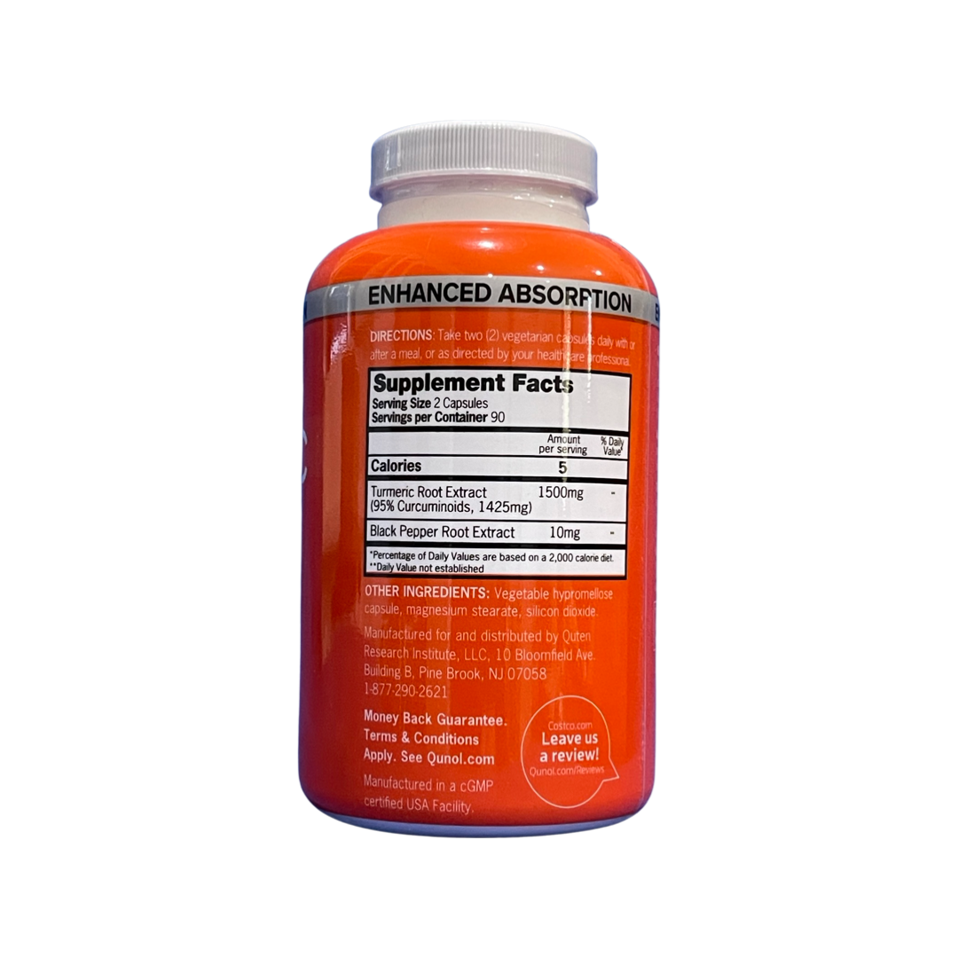 Qunol TURMERIC .1,500 mg 180 Capsules