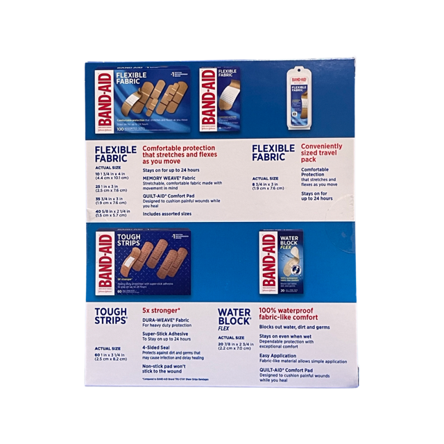 Band-Aid Adhesive Bandages, Assorted, 198-count