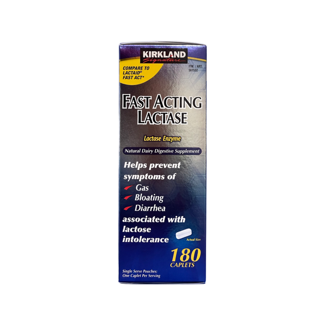 Kirkland Signature Fast Acting Lactase, 180 Caplets